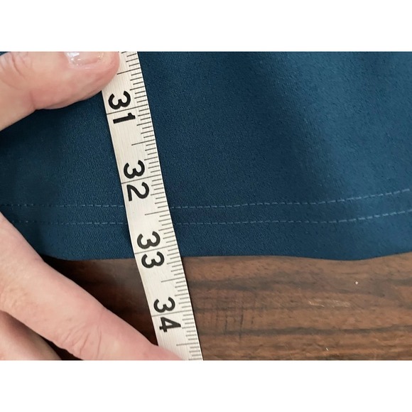 Allegra K Women's Size S Contrast Color Puff Sleeve Bow Flare Dress Teal Twee - Picture 9 of 12